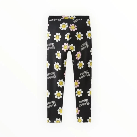ZARA Kids | Black | SMILEYWORLD ® HAPPY COLLECTION LEGGINGS - Picture 2 of 4